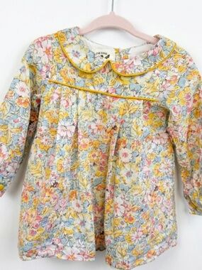 The Oaks Apparel Floral Peter Pan Collar Dress & Bloomers Set | 9M